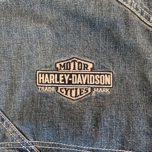 Women's Large L Harley-Davidson Quilted Denim Jacket - Picture 6 of 11